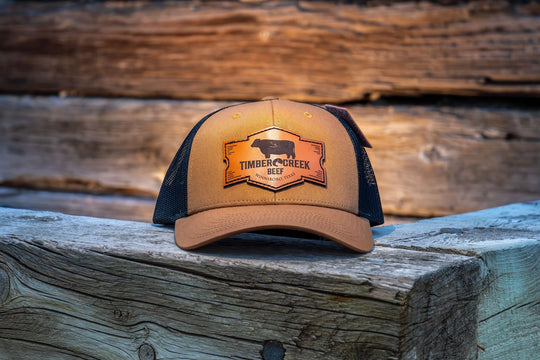 Richardson 115 Low Profile Truckers Hat- Caramel/Black- Leather Patch