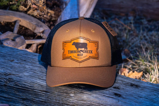 Richardson 115 Low Profile Truckers Hat- Caramel/Black- Leather Patch