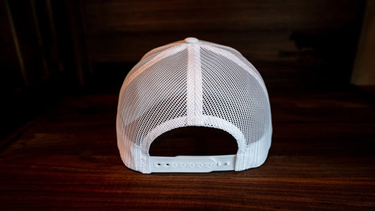 Yupoong Retro Trucker Cap - White/White Patch