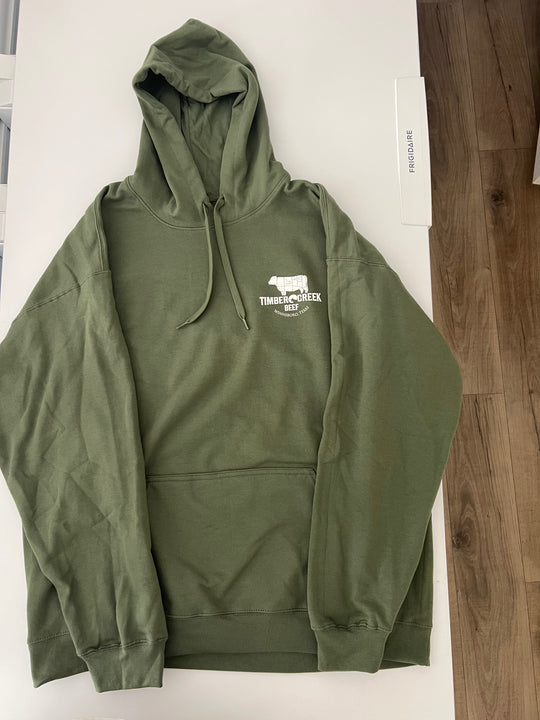 Gildan Softstyle Fleece Hoodie - Military Green/White
