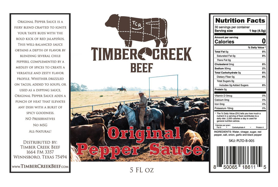 Timber Pepper Original Pepper Sauce – Timber Creek Beef